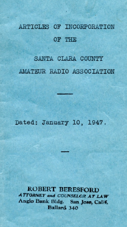 Articles of Inc. drawn up by our lawyer, Jan. 10, 1947. 2.4 MB pdf